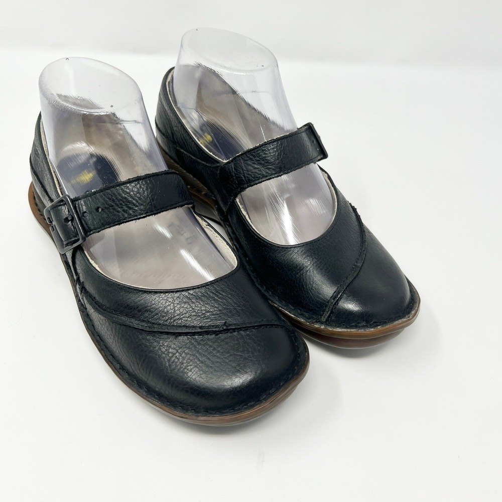 Vtg Dr Martens Mary‎ Jane Shoes Women 5 Black Leather Comfort Flat Buckle Strap